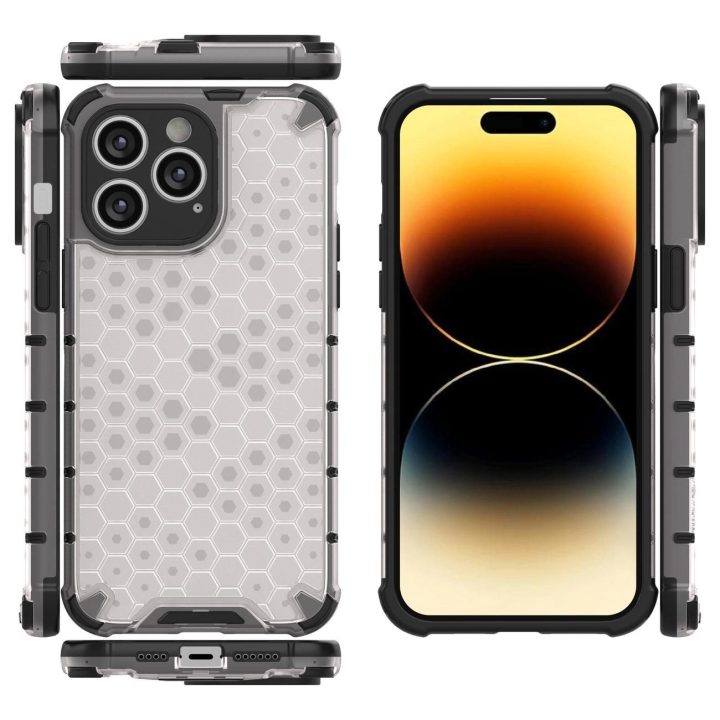 Korinis dėklas iPhone 14 Pro šarvuotas hibridinis dangtelis juodas