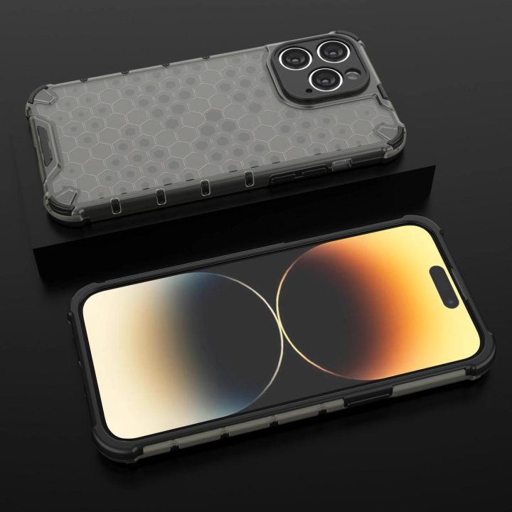 Korinis dėklas iPhone 14 Pro Max šarvuotas hibridinis dangtelis juodas