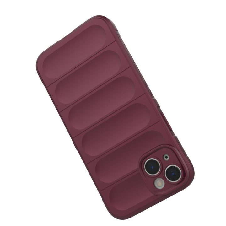 skirtas iPhone 14 Plus elastingas šarvuotas bordo spalvos dėklas