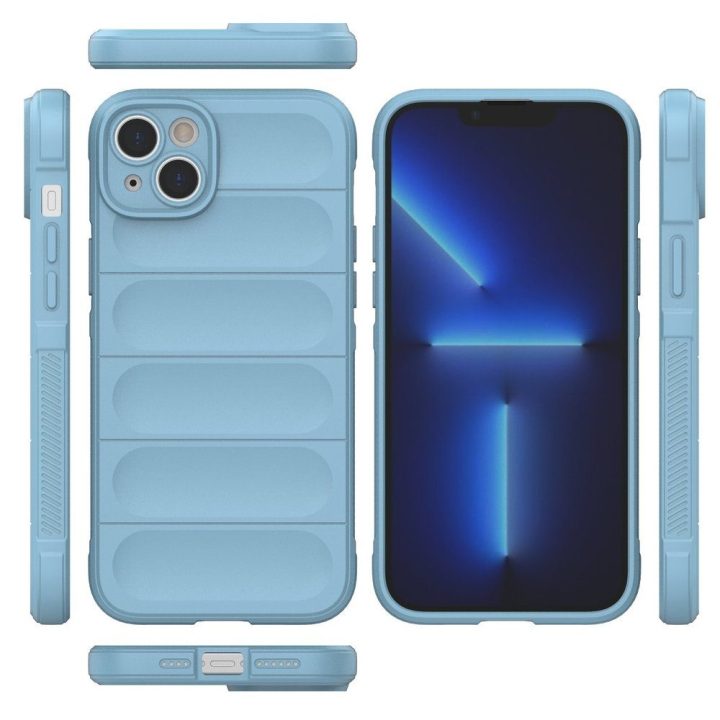 skirtas iPhone 14 Plus lankstus šarvuotas dėklas šviesiai mėlynas