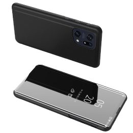 Clear View Case dangtelis skirtas Oppo Find X5 Pro dangtelis su juodu atvartu