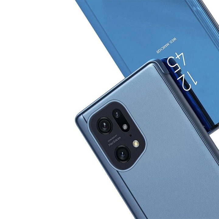 Clear View Case dangtelis skirtas Oppo Find X5 Pro dangtelis su juodu atvartu