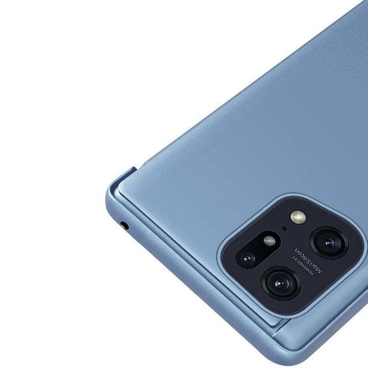 Clear View Case dangtelis skirtas Oppo Find X5 Pro dangtelis su juodu atvartu