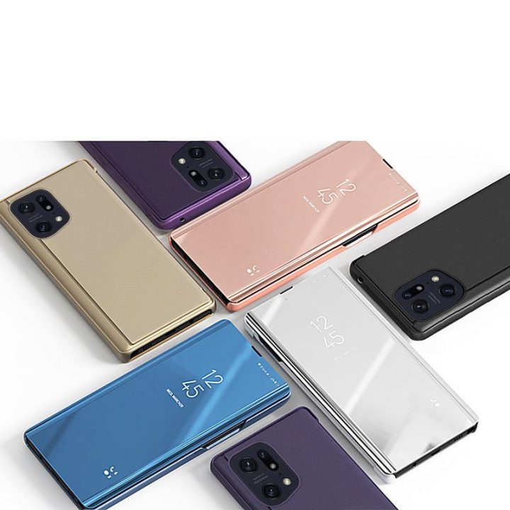 Clear View Case dangtelis skirtas Oppo Find X5 Pro dangtelis su juodu atvartu