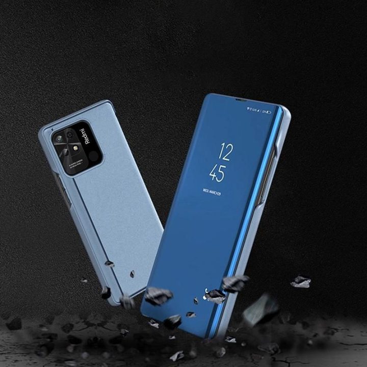 Clear View“ dėklo dangtelis, skirtas Xiaomi Redmi 10C“, su rožiniu atvartu