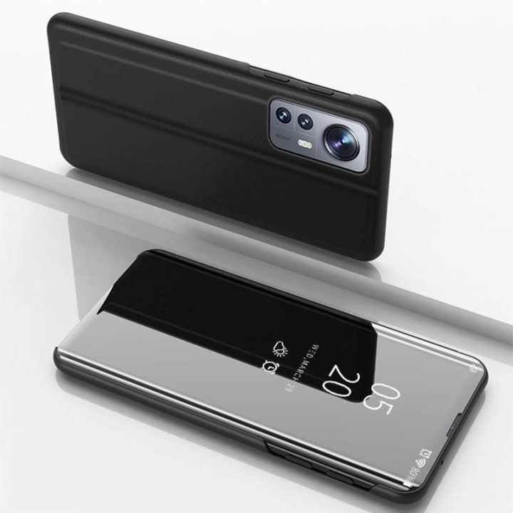 Clear View Case dangtelis skirtas Xiaomi 12 Lite dangtelis su juodu atvartu