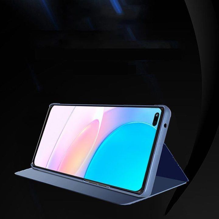 Clear View“ dėklo dangtelis, skirtas Huawei nova 8i“, su juodu atvartu