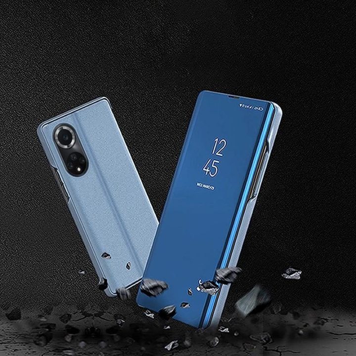 Clear View Case“ dėklas, skirtas Huawei nova 9, juodas atverčiamas dangtelis