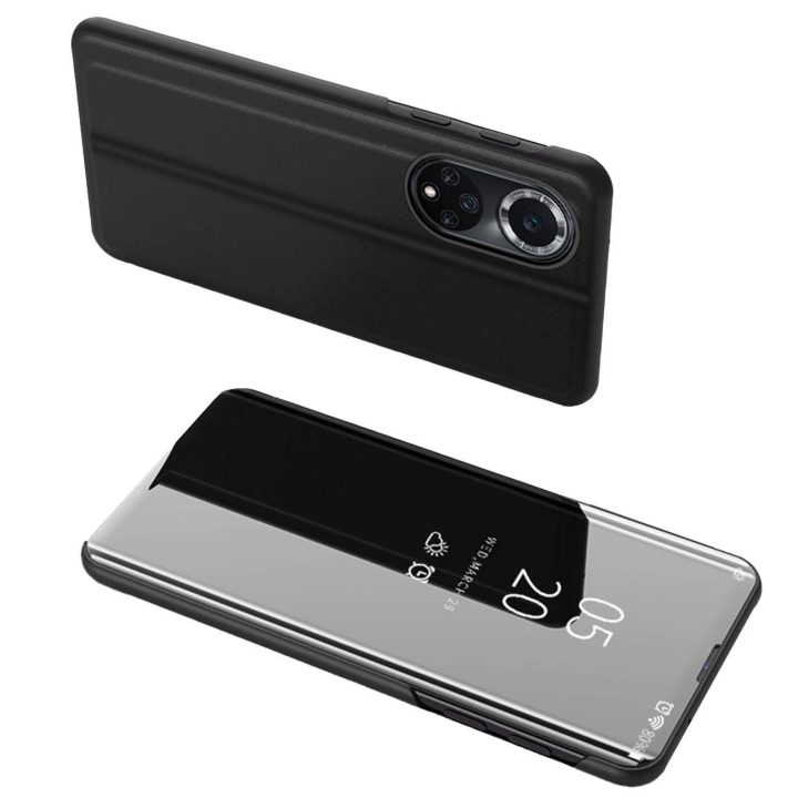 Clear View Case“ dėklas, skirtas Huawei nova 9, juodas atverčiamas dangtelis