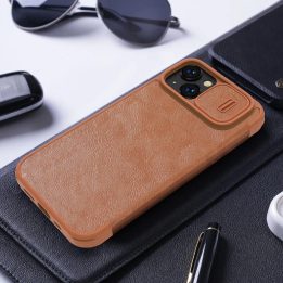 Nillkin Qin Pro odinis dėklas iPhone 14 Plus 6.7 2022 juodas