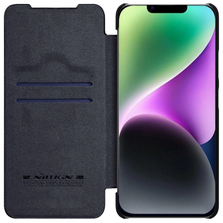 Nillkin Qin Pro odinis dėklas iPhone 14 Plus 6.7 2022 juodas