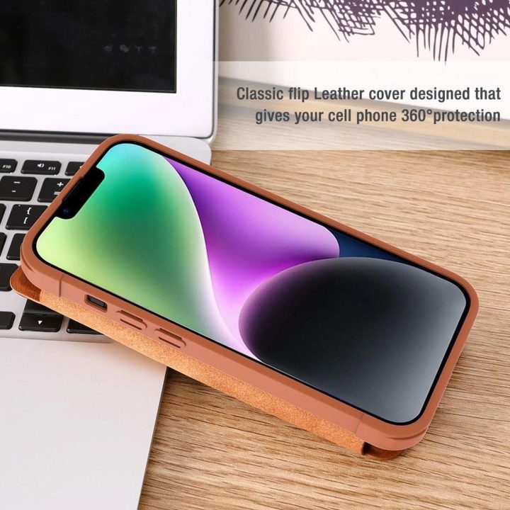 Nillkin Qin Pro odinis dėklas iPhone 14 Plus 6.7 2022 juodas