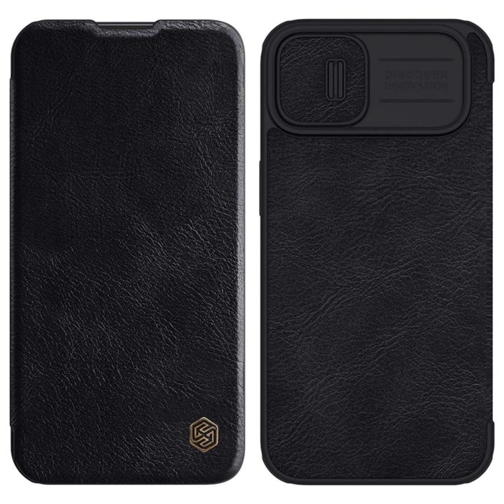 Nillkin Qin Pro odinis dėklas iPhone 14 Plus 6.7 2022 juodas