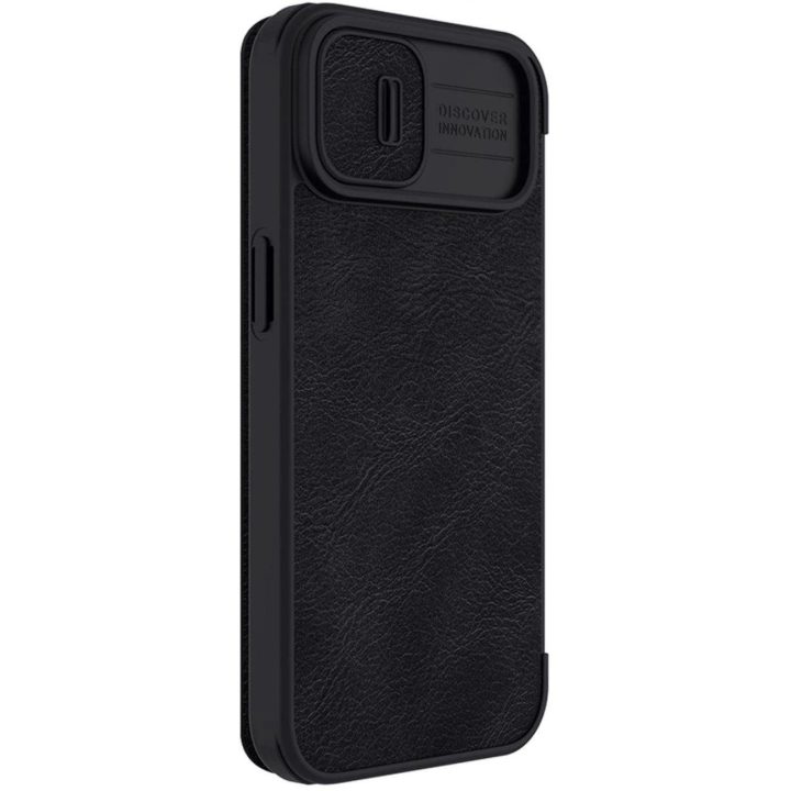 Nillkin Qin Pro odinis dėklas iPhone 14 Plus 6.7 2022 juodas