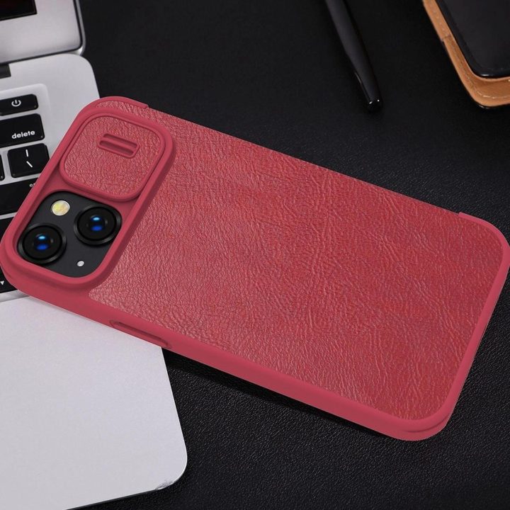 Nillkin Qin Pro odinis dėklas iPhone 14 Plus 6.7 2022 juodas