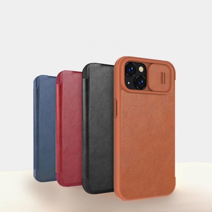 Nillkin Qin Pro odinis dėklas iPhone 14 Plus 6.7 2022 juodas