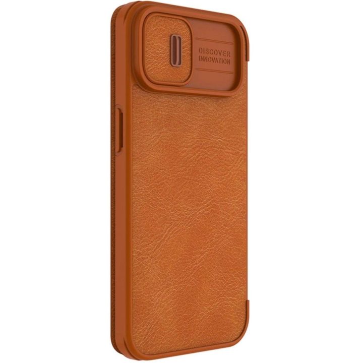 Nillkin Qin Pro odinis dėklas iPhone 14 Plus 6.7 2022 Brown