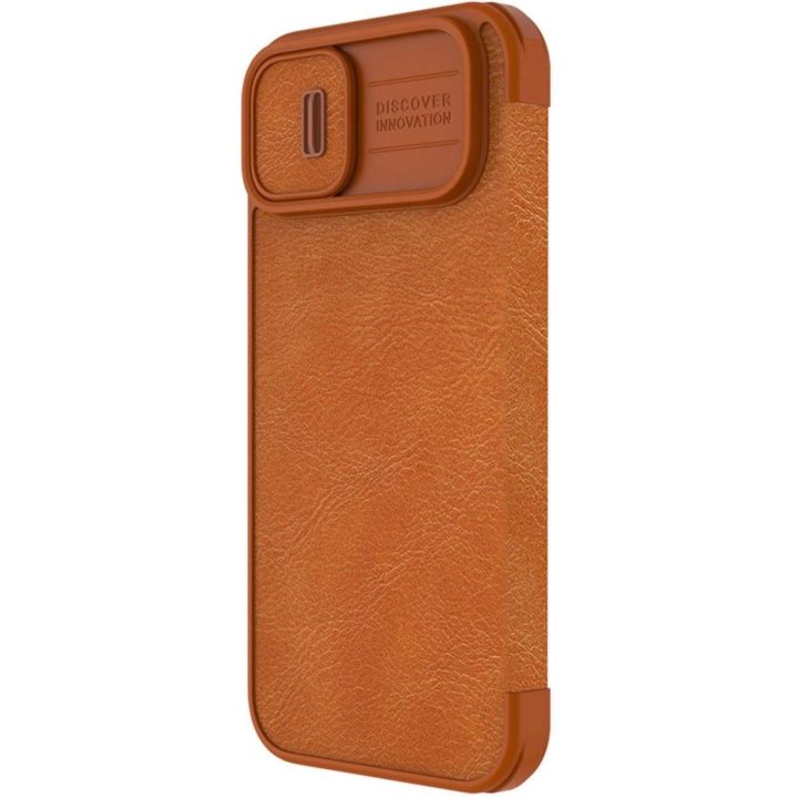 Nillkin Qin Pro odinis dėklas iPhone 14 Plus 6.7 2022 Brown