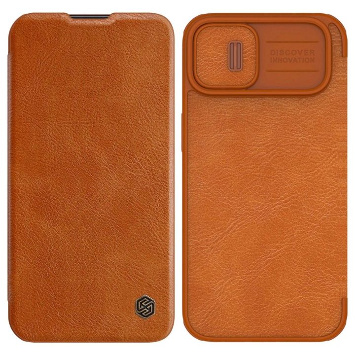Nillkin Qin Pro odinis dėklas iPhone 14 Plus 6.7 2022 Brown