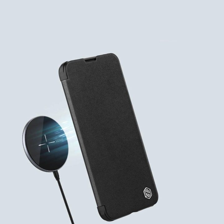 Nillkin Qin Pro odinis dėklas - paprastos odos iPhone 14 Plus 6.7 2022 Classic Black