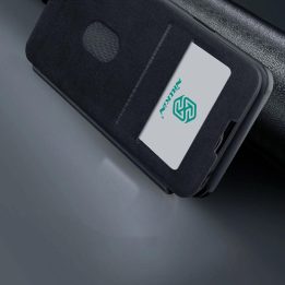 Nillkin Qin Pro odinis dėklas - paprastos odos iPhone 14 Plus 6.7 2022 Exuberant Green