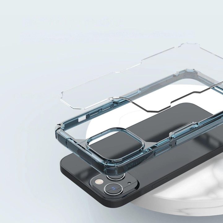 Nillkin Nature Pro dėklas iPhone 14 Plus šarvuotas dėklo dangtelis mėlynas