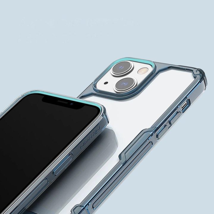 Nillkin Nature Pro dėklas iPhone 14 Plus šarvuotas dėklo dangtelis mėlynas