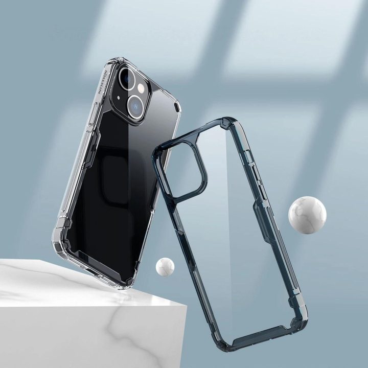 Nillkin Nature Pro dėklas iPhone 14 Plus šarvuotas dėklo dangtelis mėlynas