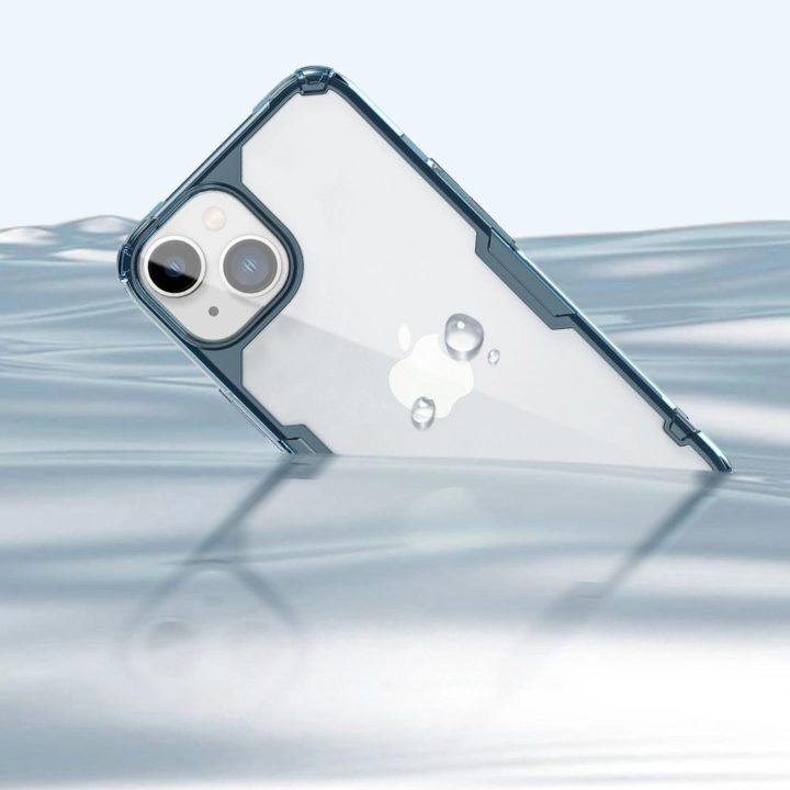 Nillkin Nature Pro dėklas iPhone 14 Plus šarvuotas dėklo dangtelis mėlynas