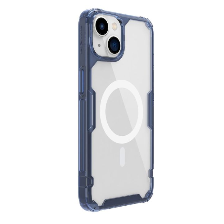 Nillkin Nature Pro magnetinis dėklas iPhone 14 Plus magnetinis MagSafe dangtelis mėlynas