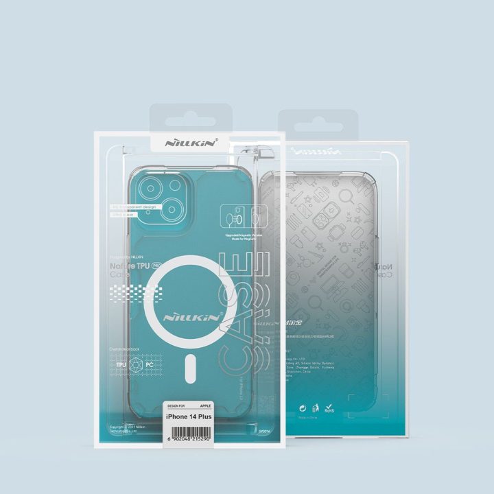 Nillkin Nature Pro magnetinis dėklas iPhone 14 Plus magnetinis MagSafe dangtelis mėlynas