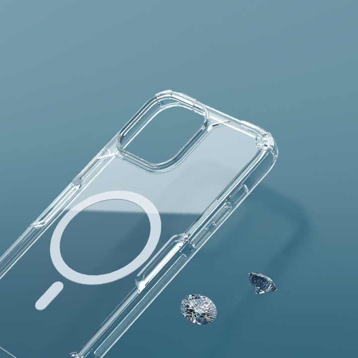 Nillkin Nature Pro magnetinis dėklas iPhone 14 Plus magnetinis MagSafe dangtelis mėlynas