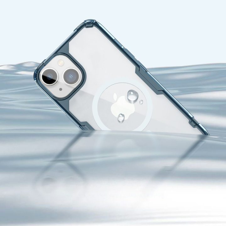 Nillkin Nature Pro magnetinis dėklas iPhone 14 Plus magnetinis MagSafe dangtelis mėlynas