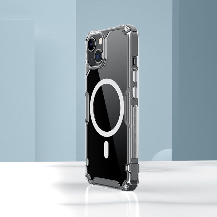 Nillkin Nature Pro magnetinis dėklas iPhone 14 Plus magnetinis MagSafe dangtelis mėlynas