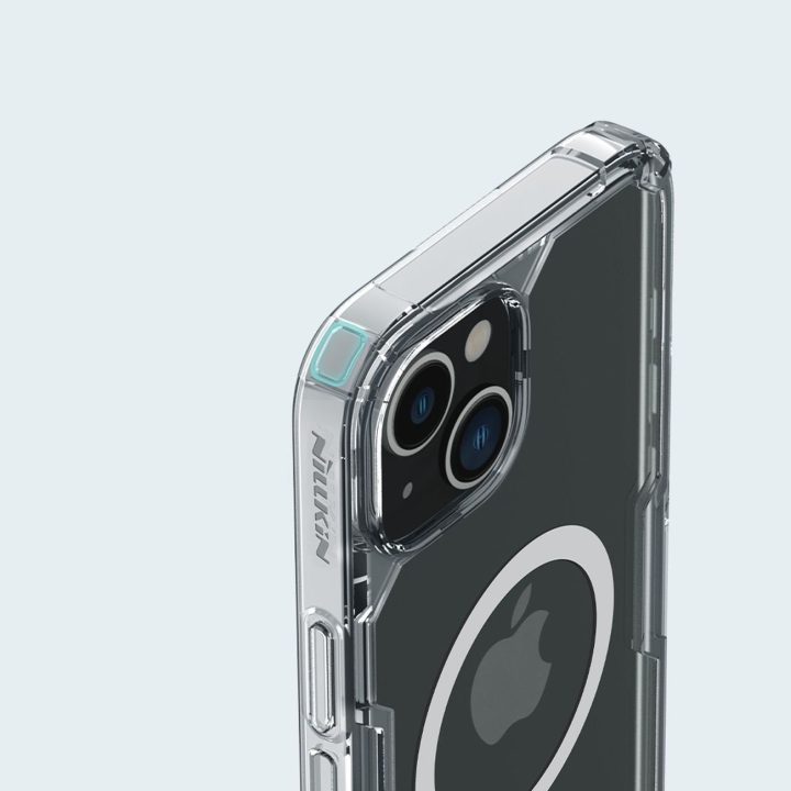 Nillkin Nature Pro magnetinis dėklas iPhone 14 Plus magnetinis MagSafe dangtelis mėlynas