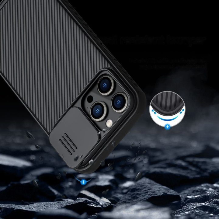 Nillkin CamShield Pro dėklas iPhone 14 Pro Max 6.7 2022 Blue