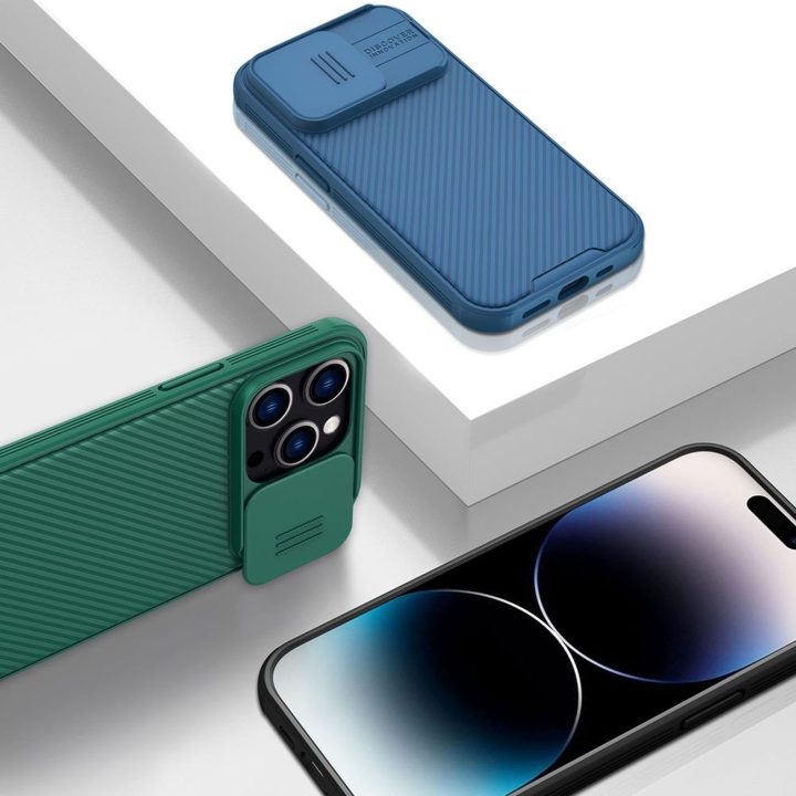Nillkin CamShield Pro dėklas iPhone 14 Pro Max 6.7 2022 Blue