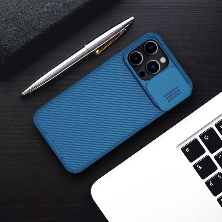 Nillkin CamShield Pro dėklas iPhone 14 Pro Max 6.7 2022 Blue