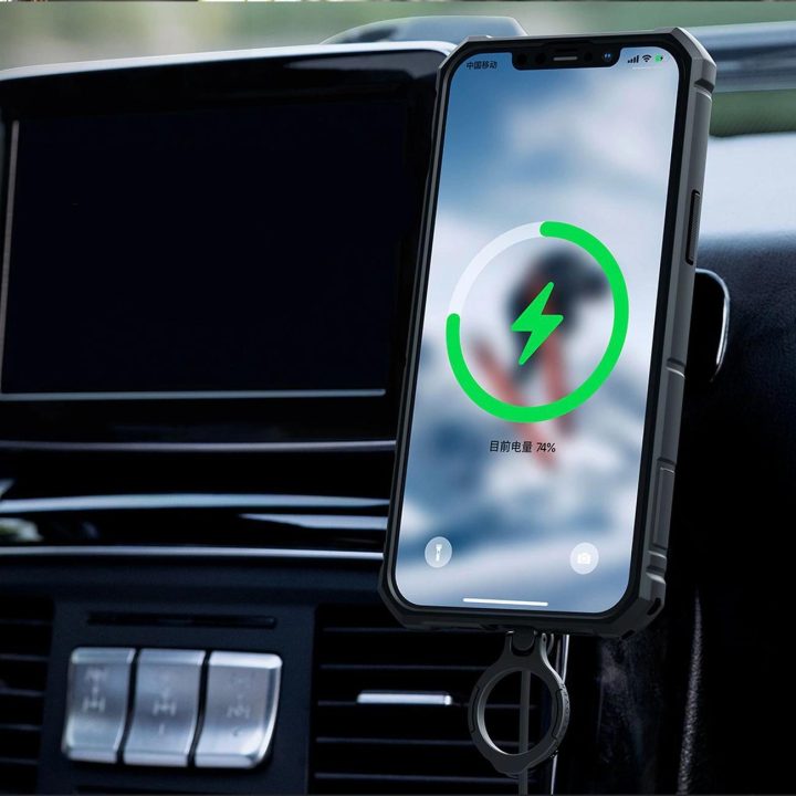 Nillkin CamShield Armor Pro magnetinis dėklas, skirtas iPhone 14 Plus MagSafe šarvuoto dangčio stovo žiedas juodas