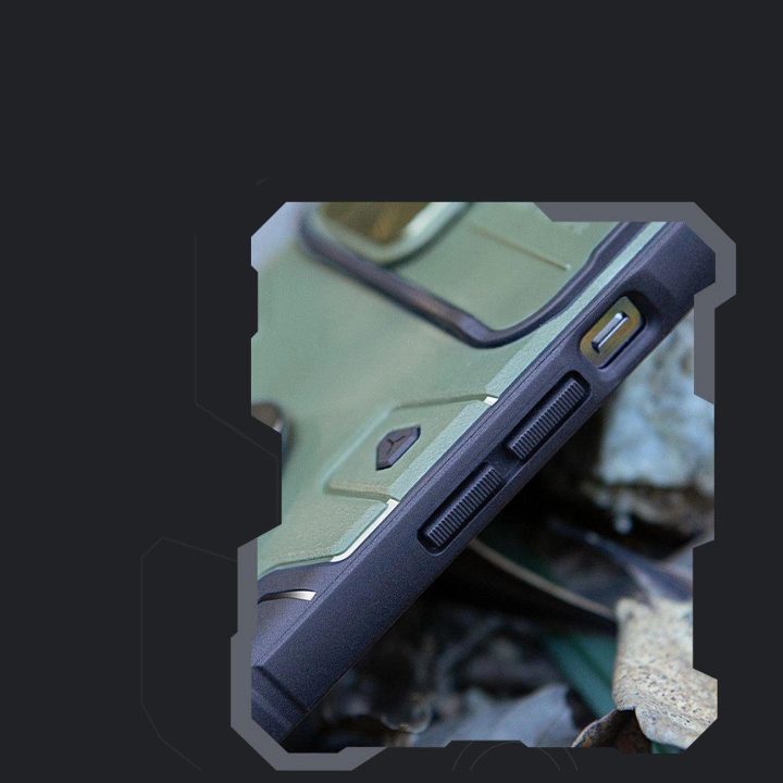 Nillkin CamShield Armor Pro magnetinis dėklas, skirtas iPhone 14 Plus MagSafe šarvuoto dangčio stovo žiedas juodas