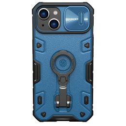Nillkin CamShield Armor Pro magnetinis dėklas iPhone 14 Plus magnetinis MagSafe dangtelis su fotoaparato dangteliu mėlynas