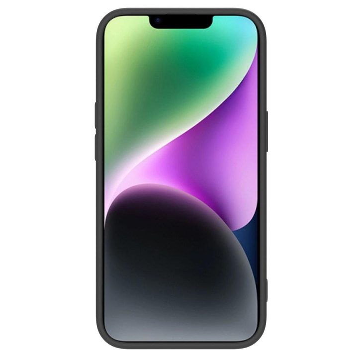 Nillkin CamShield Silky Silicone Case iPhone 14 Plus dangtelis su fotoaparato dangteliu juodas