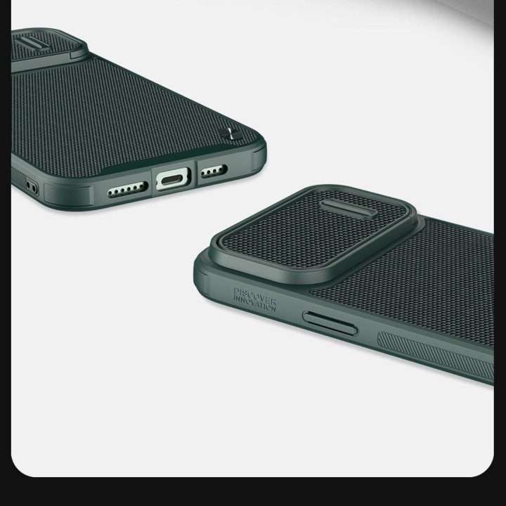 Nillkin Textured S Case iPhone 14 šarvuotu dėklu su fotoaparato dangteliu juodu