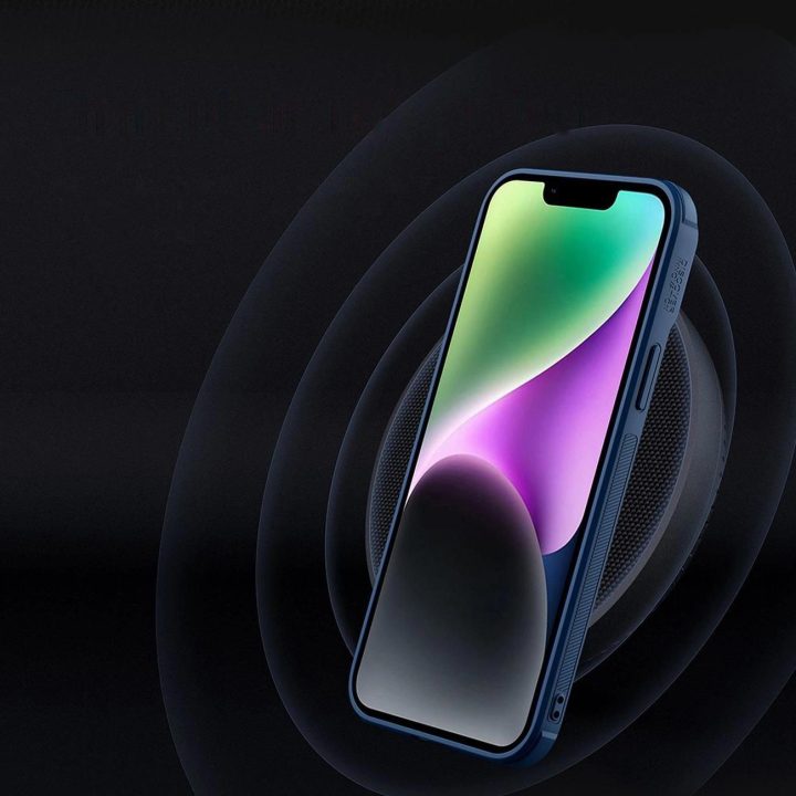 Nillkin Textured S Case iPhone 14 šarvuotu dėklu su fotoaparato dangteliu juodu
