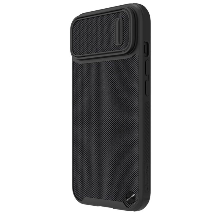 Nillkin Textured S Case iPhone 14 Plus šarvuotas dėklas su juodos spalvos kameros dangteliu