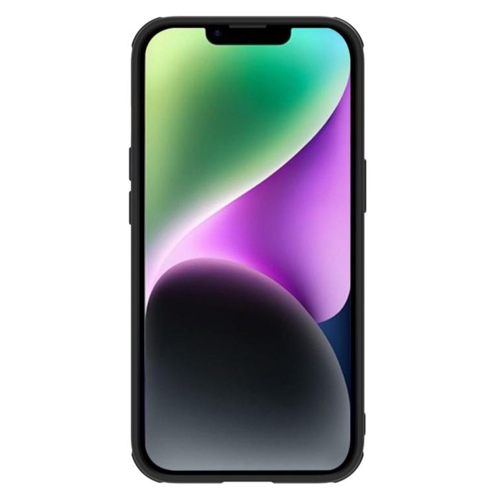 Nillkin Textured S Case iPhone 14 Plus šarvuotas dėklas su juodos spalvos kameros dangteliu