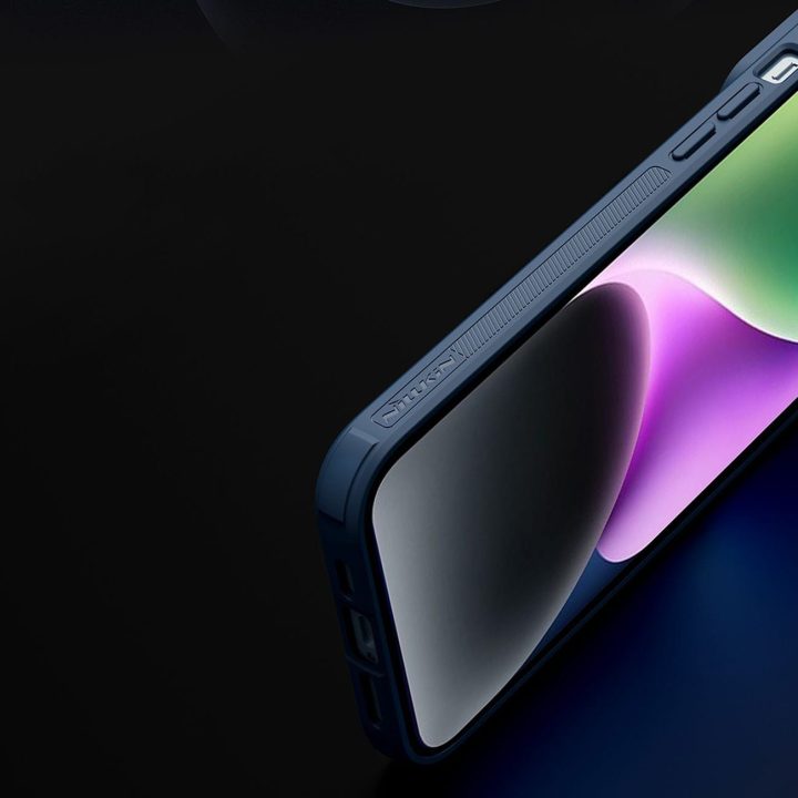 Nillkin Textured S Case iPhone 14 Plus šarvuotas dėklas su juodos spalvos kameros dangteliu