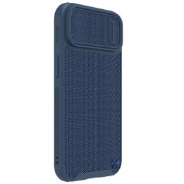 Nillkin Textured S Case iPhone 14 Plus šarvuotas dėklas su mėlynos spalvos kameros dangteliu