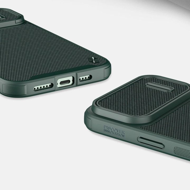 Nillkin Textured S Case iPhone 14 Plus šarvuotas dėklas su mėlynos spalvos kameros dangteliu