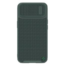 Nillkin Textured S Case iPhone 14 Plus šarvuotas dėklas su žalios spalvos fotoaparato dangteliu